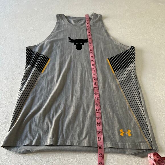 Under Armour Project Rock HeatGear Tank Top Gray Bull Logo Men’s Large - Picture 6 of 6